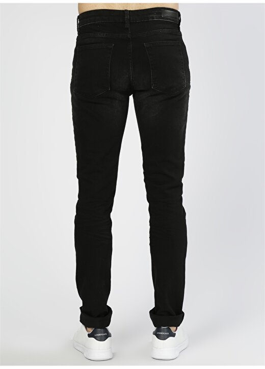 Koton Taşlama Efektli Siyah Klasik Pantolon 4