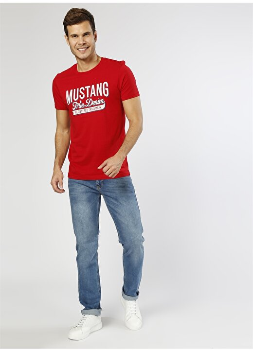 Mustang Baskılı Kırmızı T-Shirt 2
