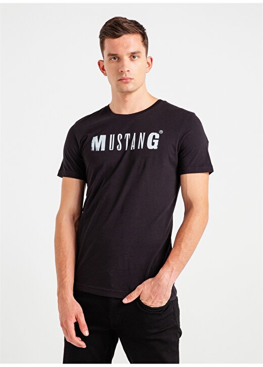 Mustang Baskılı Siyah T-Shirt 2