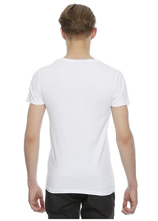 Mustang Düz Beyaz T-Shirt 4