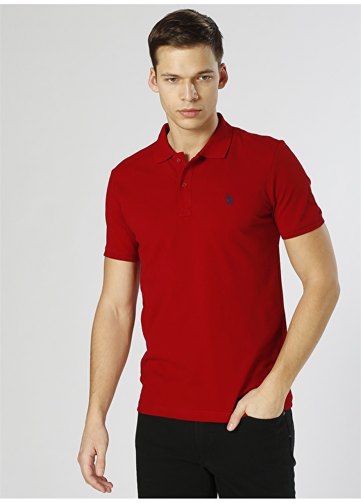 U.S. Polo Assn. Şarap Erkek Polo T-Shirt 1