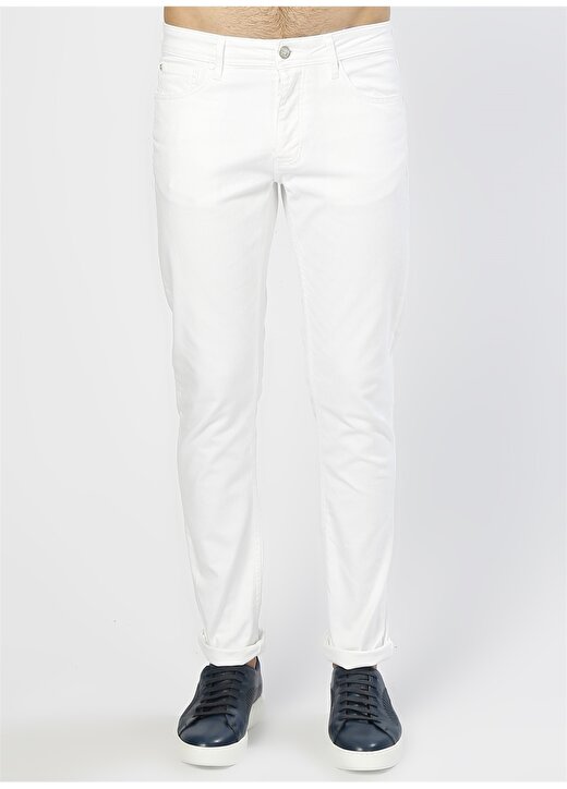 Loft Beyaz Klasik Pantolon 2