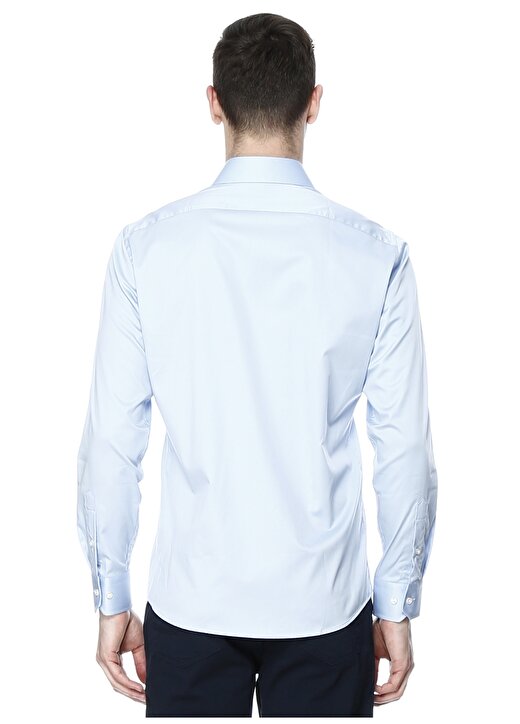 Network Mavi Slim Fit Basic Gömlek 4