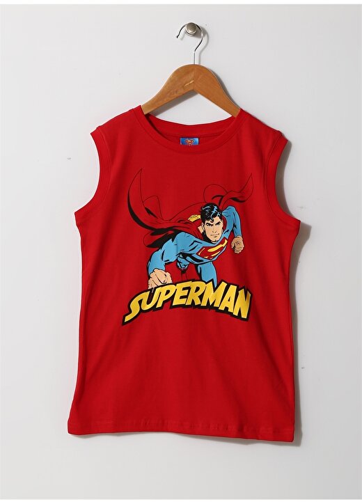 Limon Superman Baskılı Erkek Çocuk Kırmızı İç Giyim Atlet 1