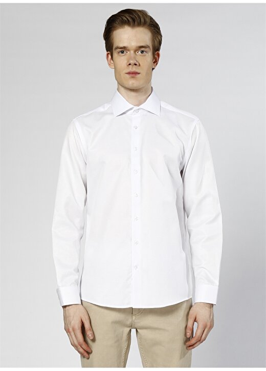 George Hogg Beyaz Modern Fit Gömlek 3