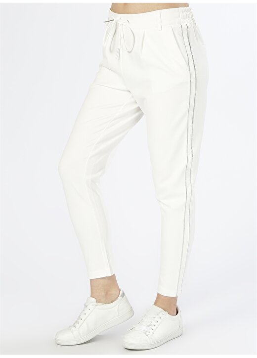Only Gümüş Detaylı Beyaz Pantolon 3