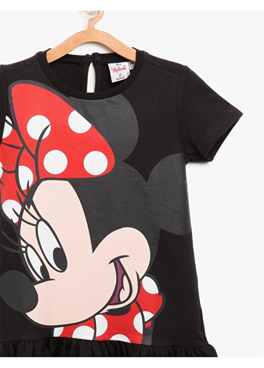 Koton Minnie Mouse Baskılı Siyah Elbise 3