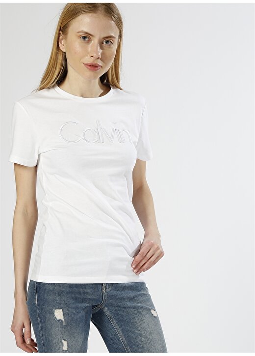 Calvin Klein Jeans Beyaz Kadın T-Shirt J20J206587 3