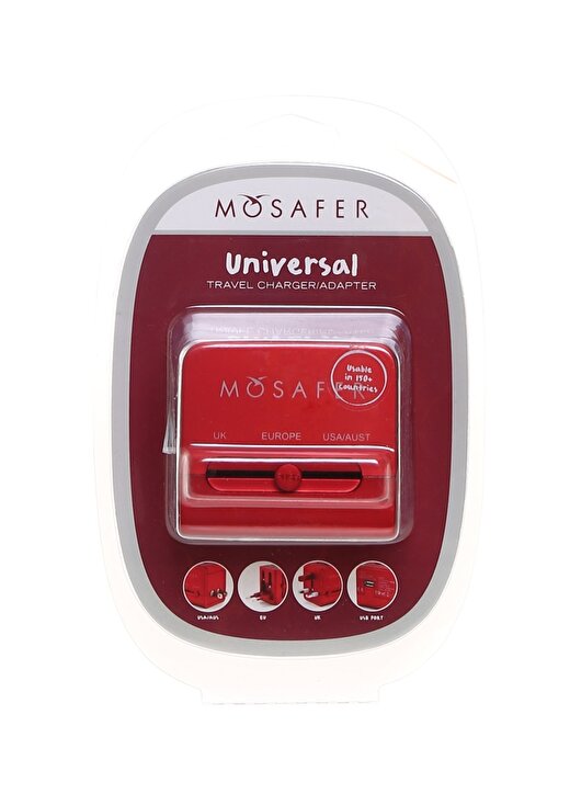 Mosafer USB Kırmızı Seyahat Aksesuarı 1