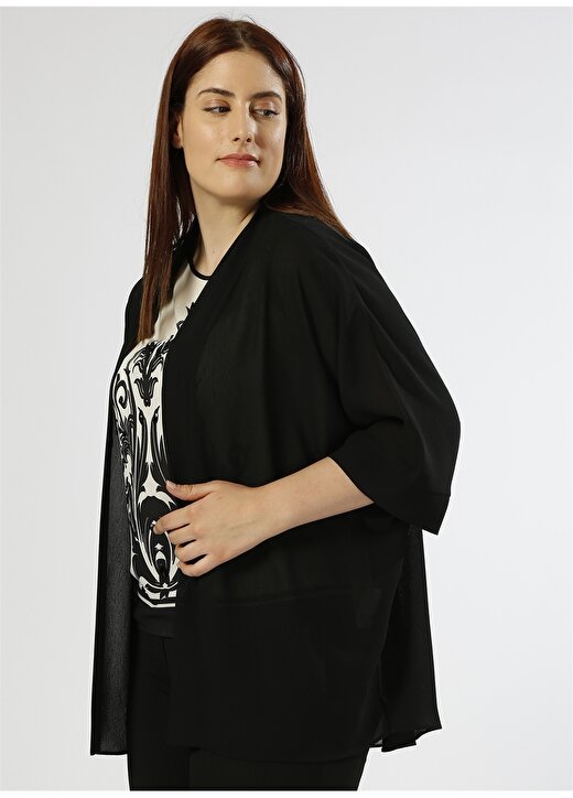 Ekol Kimono Form Siyah Şifon Ceket 3