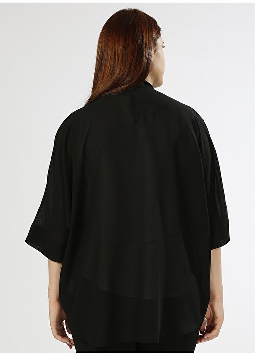Ekol Kimono Form Siyah Şifon Ceket 4