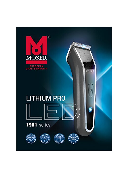 Moser 1901-0460 Lithium Pro LED Saç Sakal Kesme Makinesi 2