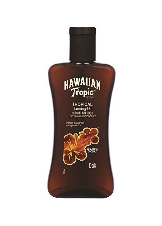 Hawaiian Tropic Tanning Oil Dark Coconut Koruma Faktörsüz 200 Ml Güneş Ürünü 1