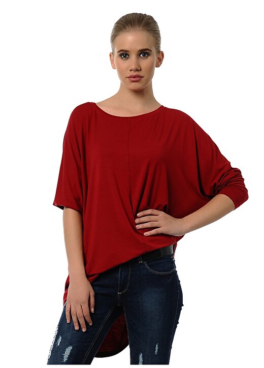 Asymmetry Kırmızı Kadın Bluz 1