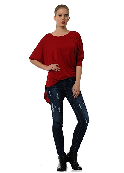 Asymmetry Kırmızı Kadın Bluz 2