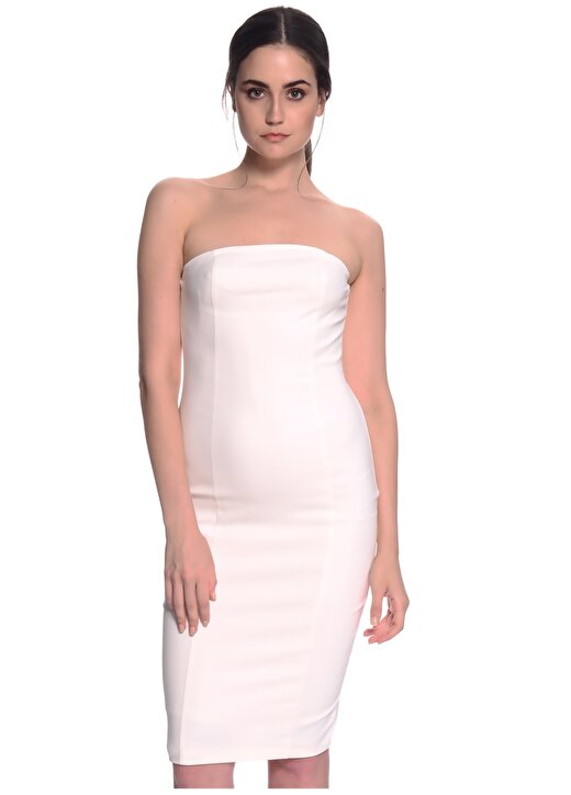 House Of Camellia Beyaz Kadın Elbise 2
