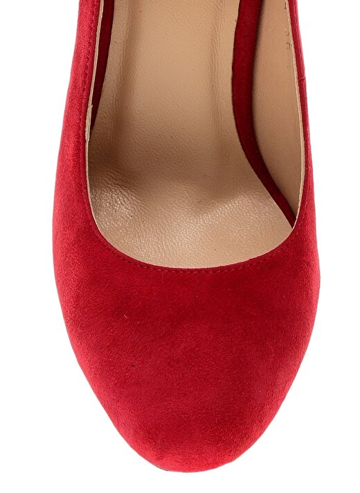 House Of Camellia Yüksek Topuk Gerçek Deri Kırmızı Kadın Düz Ayakkabı 3
