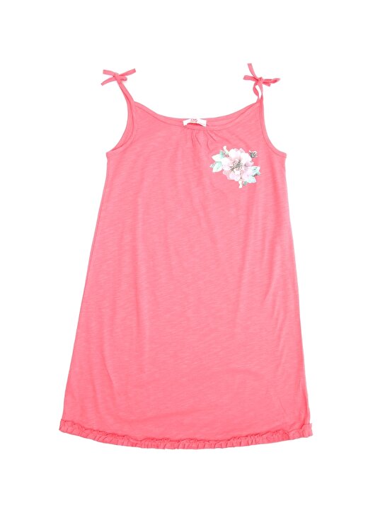 Pink&Orange MAR50-O Mercan Dijital Baskılı Kız Çocuk Elbise 1