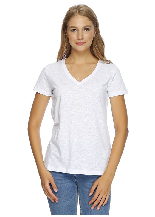 Twist Beyaz Kadın T-Shirt 1