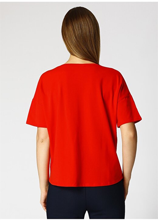 Only Baskılı Kırmızı T-Shirt 3