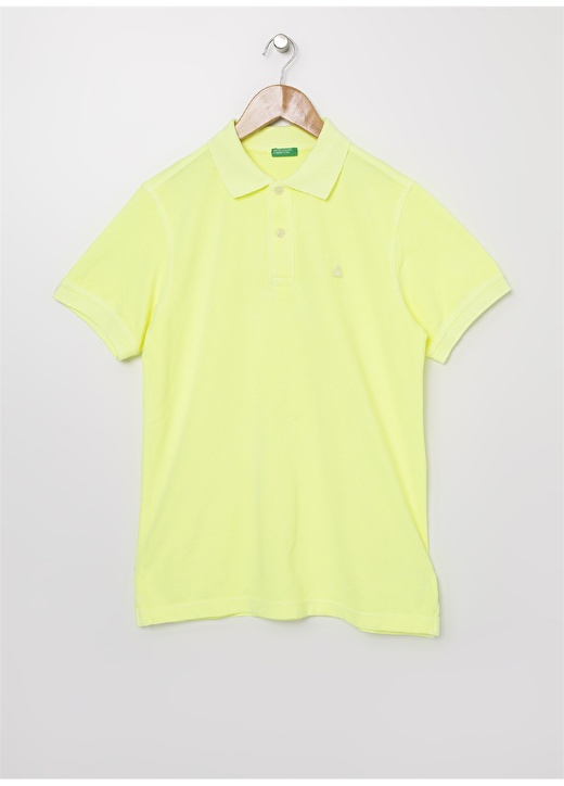 Benetton Erkek Çocuk Polo Yaka Neon Sarı T-Shirt 1