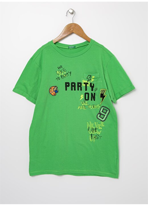Benetton Erkek Çocuk Baskılı Yeşil T-Shirt 1