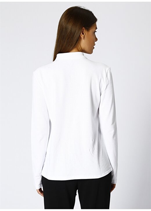 Limon Kadın Polo Yaka Beyaz T-Shirt 4