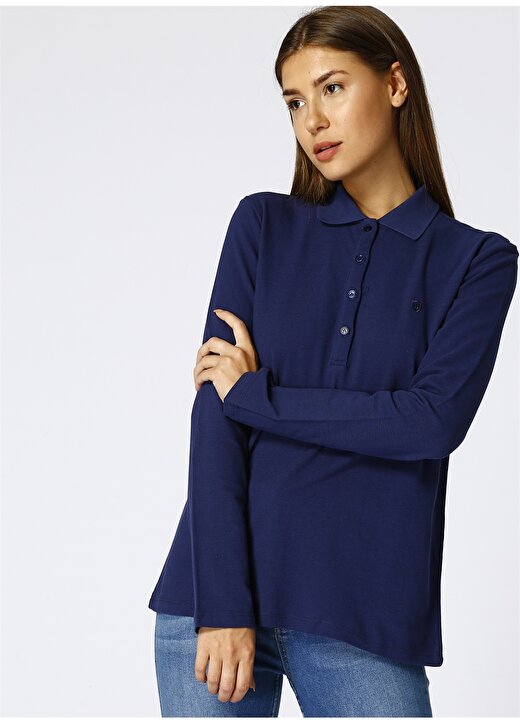 Limon Kadın Polo Yaka Mavi T-Shirt 1