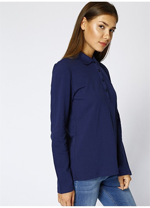 Limon Kadın Polo Yaka Mavi T-Shirt 3