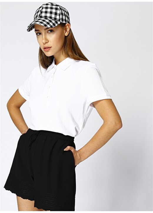 Limon Kadın Polo Yaka Beyaz T-Shirt 3