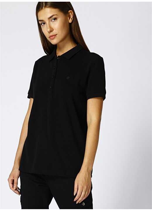 Limon Kadın Polo Yaka Siyah T-Shirt 3