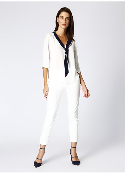 Koton Fular Detaylı Şifon Beyaz Bluz 2