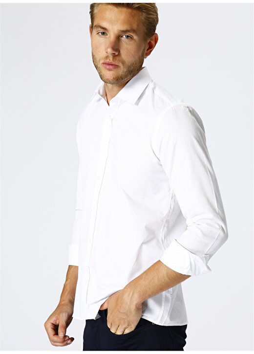 Cotton Bar Erkek Regular Fit Beyaz Gömlek 3
