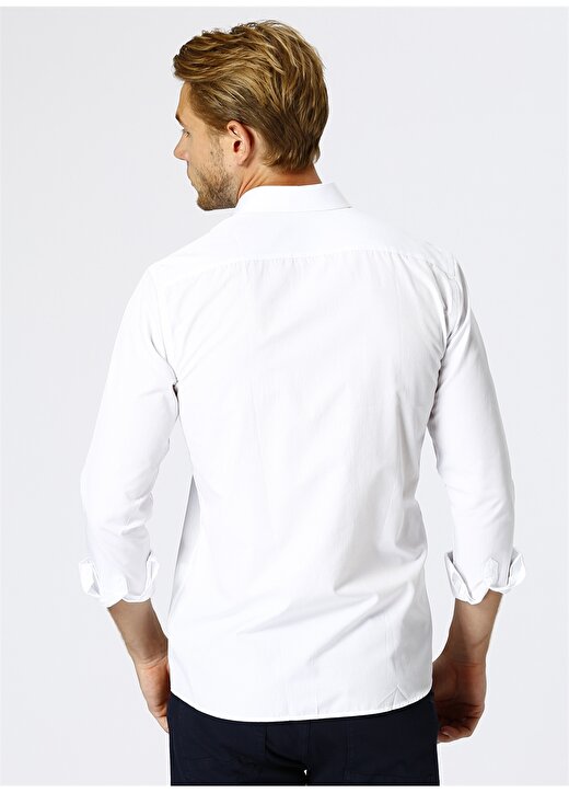 Cotton Bar Erkek Regular Fit Beyaz Gömlek 4