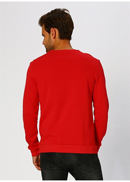 T-Box Erkek Baskılı Kırmızı Sweatshirt 4