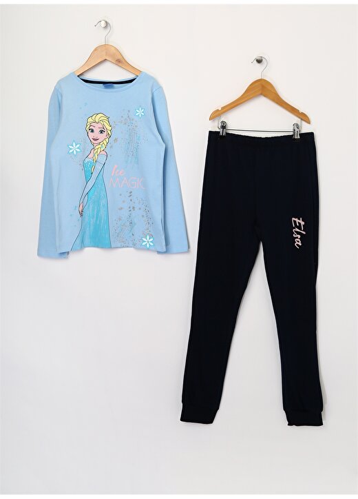 Limon Kız Çocuk Mavi-Siyah Pijama Takımı 1