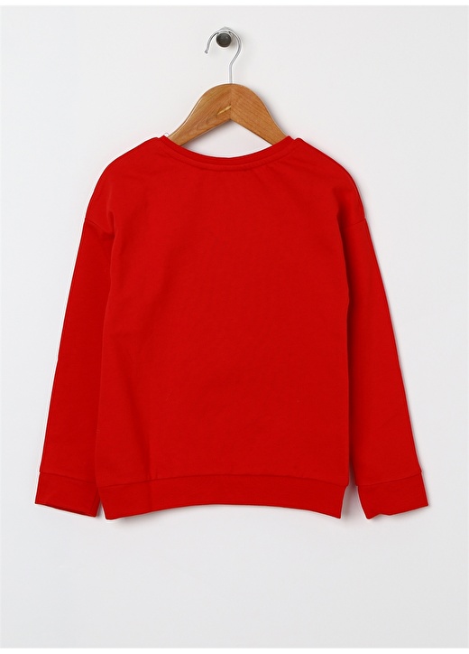 Limon Kız Çocuk Yazılı Kırmızı Sweatshirt 2