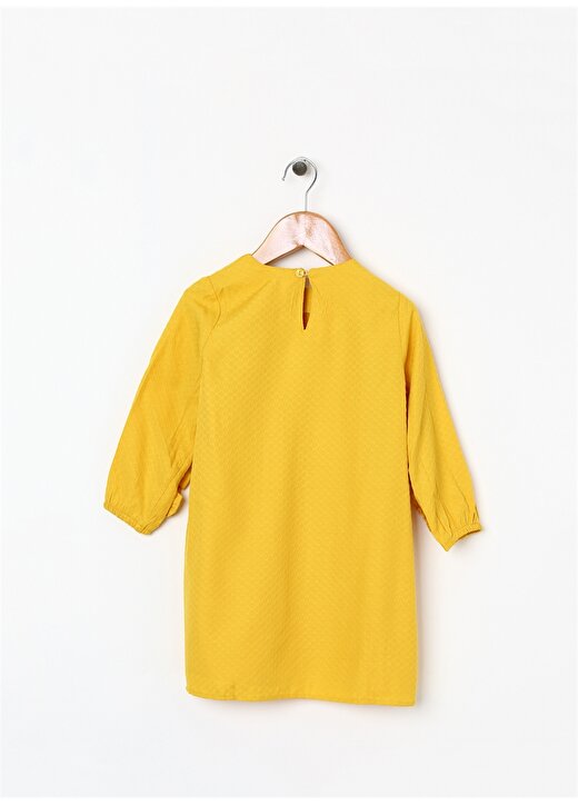Limon Kız Çocuk Fırfırlı Sarı Elbise 2