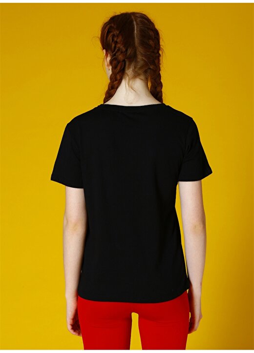 T-Box Kadın O Yaka Siyah T-Shirt 4