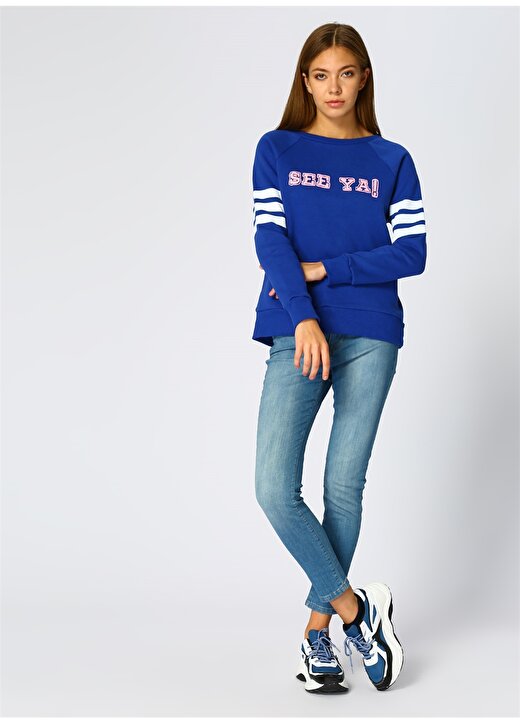 T-Box Kadın Saks Sweatshirt 2