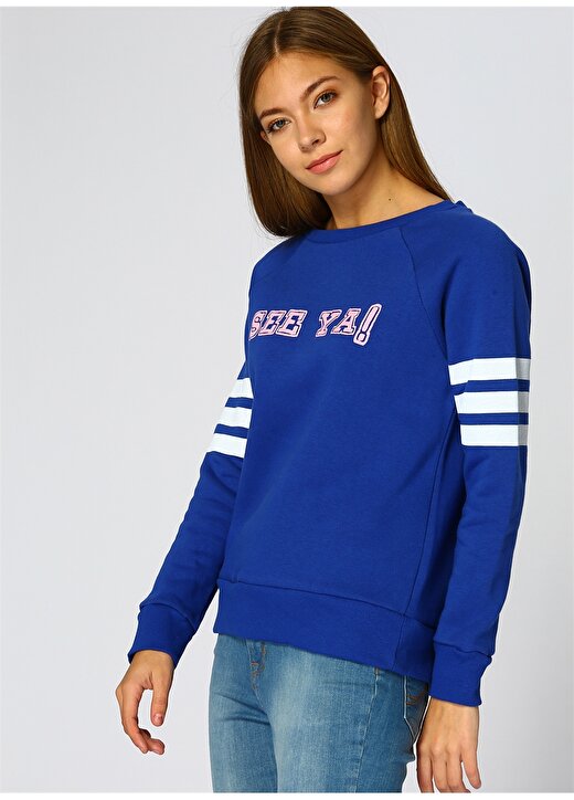 T-Box Kadın Saks Sweatshirt 3
