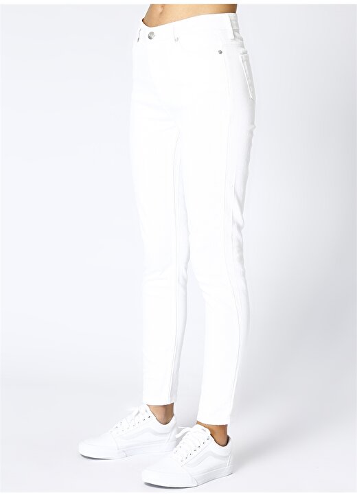 Limon Kadın Dar Paça Beyaz Pantolon 3