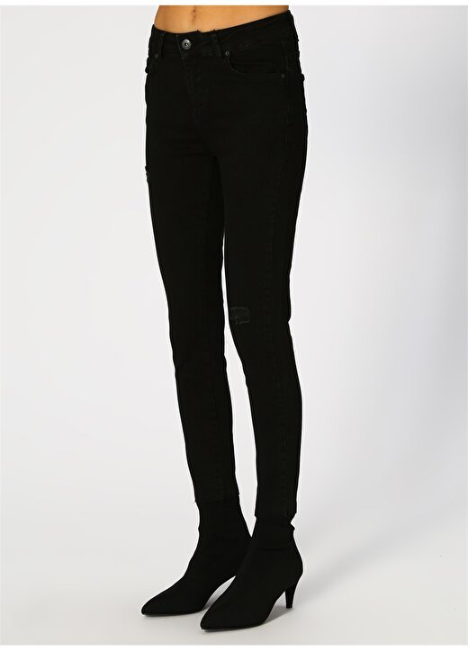 T-Box Kadın Skinny Denim Siyah Denim Pantolon 3