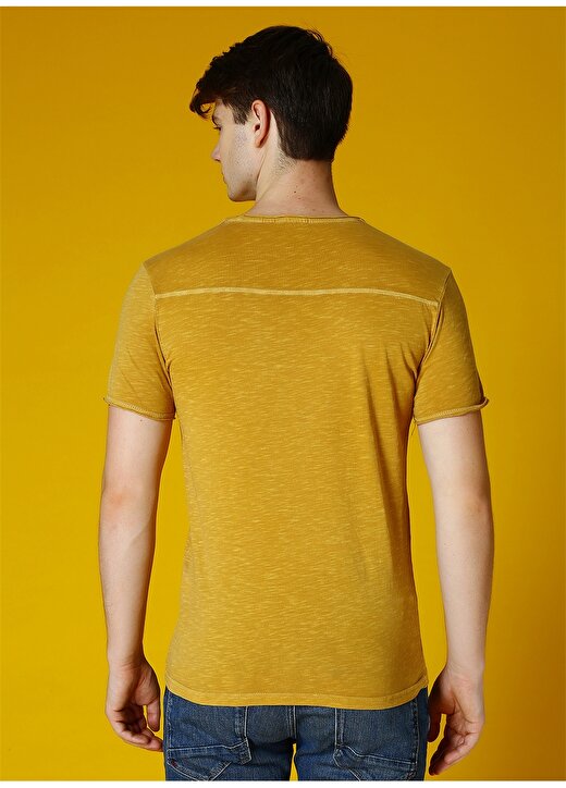 Mavi Sarı Basic T-Shirt 4