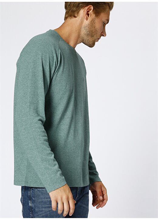 Mavi Uzun Kol Penye Çam Yeşili T-Shirt 3