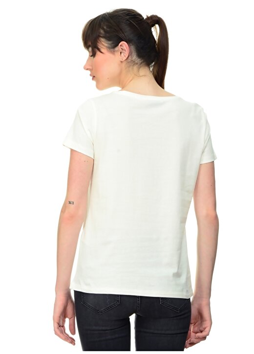 Only Baskılı Beyaz T-Shirt 4