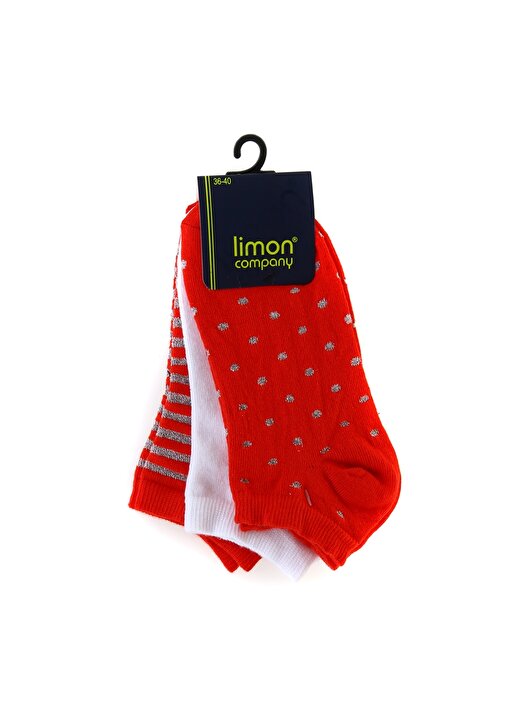Limon Kadın Kırmızı Soket Çorap 1