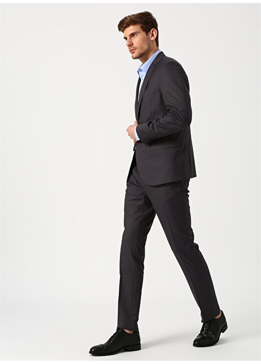 George Hogg Normal Paça Normal Bel Slim Fit Antrasit Erkek Takım Elbise 1