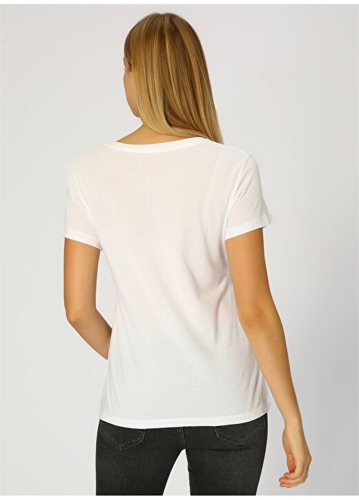 Calvin Klein Jeans Beyaz Kadın T-Shirt CORE INSTITUTIONAL LOGO TE 4