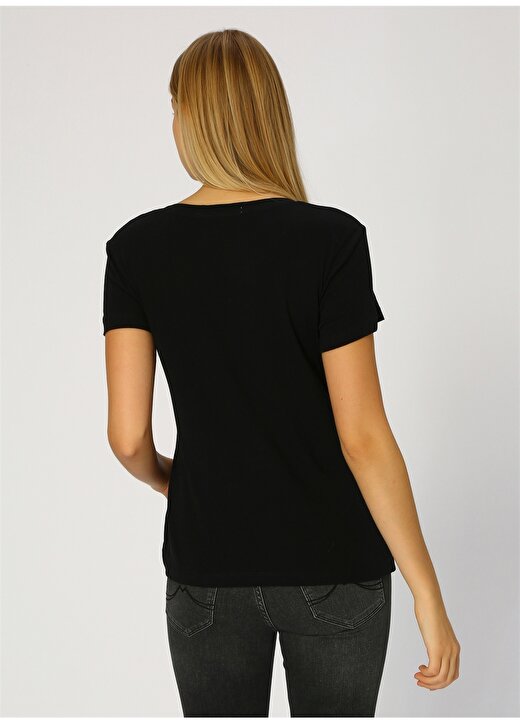 Calvin Klein Jeans Siyah Kadın T-Shirt CORE INSTITUTIONAL LOGO TE 4